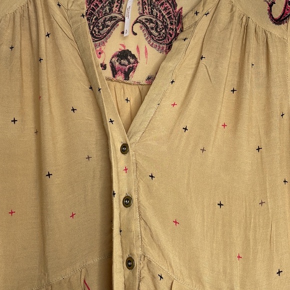 Free People Long sleeve floral Boho chic tunic dress size Small - Picture 8 of 14